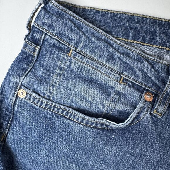 We the Free by Free People Womens Jeans 32 Blue Mid Rise Straight Leg Crop Denim - Picture 7 of 14